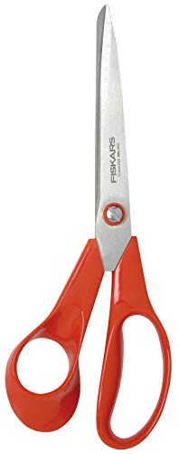 Fiskars Universal Scissors Left-Handed, Length: 21 cm, Stainless Steel Blade/Plastic Handles, Red, Classic, 1005147