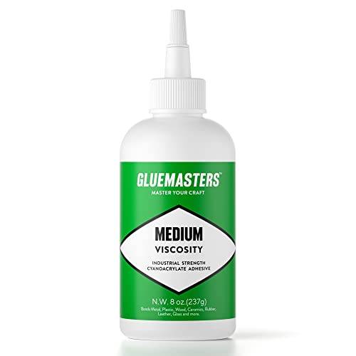Glue Masters Industrial Grade Cyanoacrylate Adhesive - Medium Viscosity, 8 oz, Super Glue