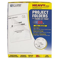 ProjeCarton Folders, Jacket, Letter, Poly, Clear, 25/Box (3 Box)