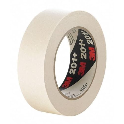 3M Masking Tape, 18 mm W x 55 m L, 4.4 mil Thick, Tan, Rubber Adhesive, 48 PK 201+ - 1 Each
