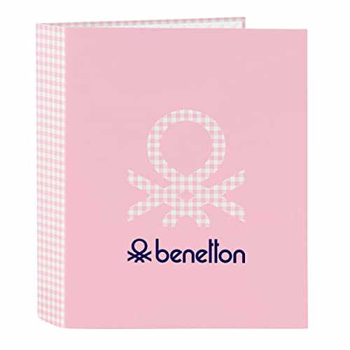 Safta -Folder F. 4 Rings 35Mm Wide Spine Benetton Vichy 27X33X6Cm, Multicolor (512253657)