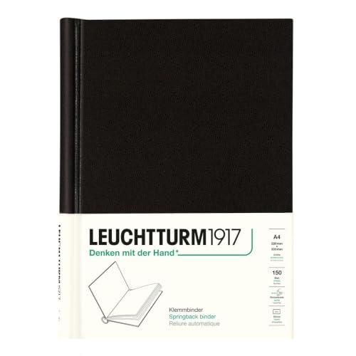 LEUCHTTURM1917 - PEKA Springback Binder (Black) - Holds 150 Sheets of Paper
