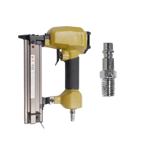 LPXDS Pneumatic Staple Gun,Oil-Free Pneumatic Staple Gun F32 Air Nailer Stapler 18Ga Small Fixing Nail Guns(Color:EU Air Inlet)