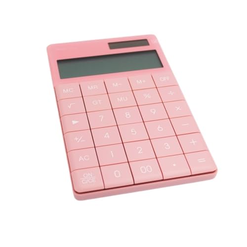 NSUQOA 12 Digit Desktop Calculator Large Big Buttons Financial Business Accounting Tool Battery and Solar Power with Stand