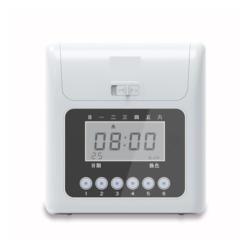 Time Clock with Passcode, Paper Card Employee Attendance Machine Punch Card Machine Company Employee Work Clock with Multi-Language and Staff Support(Type6)
