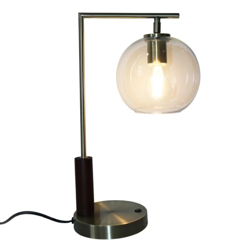 KCSWKJ Modern Classic Desk Lamp Villa Living Room Bedroom Study Decorative Original Design European Table Light, Easy Assembly Table Lamp for Sale, Wander Right Angle Glass Table Lamp - Bronze 110V