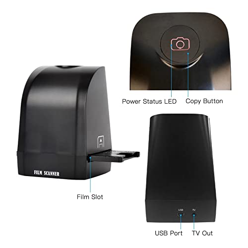 Film Slide Scanner, 8MP Negative Film Scanner Viewer, Convert 35mm/135mm Slides to Digital JPEG Photos,Support Image Preview, Editing Functions