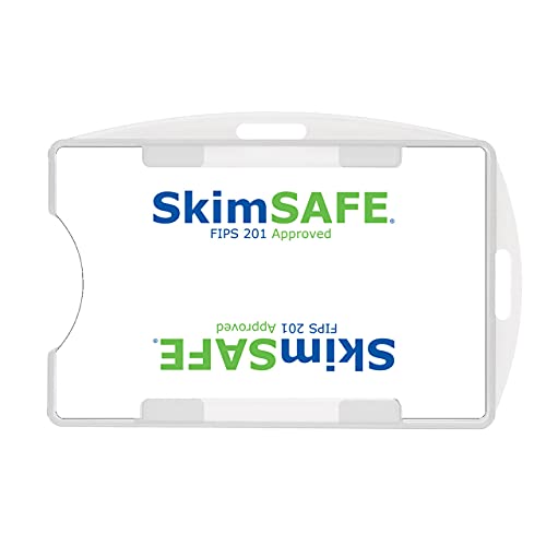 Bulk 50 Pack - RFID Blocking ID Badge Holder (Holds 2 Cards) - SkimSAFE- Dual Sided Shield Blocks 13.56MHz Radio Signal - Specialist ID (Frosted Clear)
