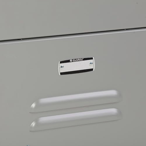 Global Industrial 3-Tier 3 Door Locker, 12" W x 15" D x 78" H, Gray, Unassembled