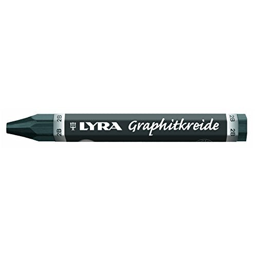 Lyra Graphite Crayons, 2B Hardness, Non Water-Soluble, Set of 12 Crayons, Black (5620102)