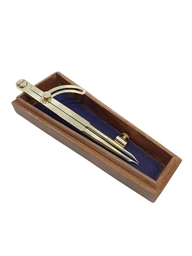 Navirock Brass Proportional Divider Drafting Tool, 9 in., Wooden Box