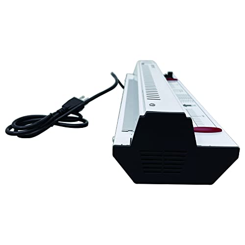 INTBUYING All Metal Shell 12.5inch Thermal Hot Cold Laminator Machine with Inside Heating Tube 4 Rubber Roller for Sealing Photos