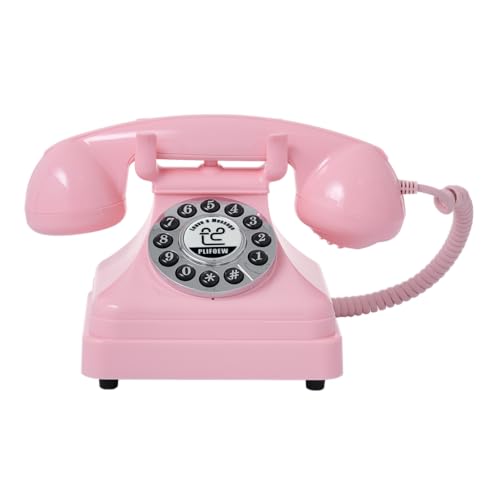 PLIFOEW Audio Guest Book Wedding Phone,Audio Guestbook Phone Vintage Style Audio Message Voicemail for Graduation Retirement Party Birthdays Baby Shower Special Occasions (Pink)