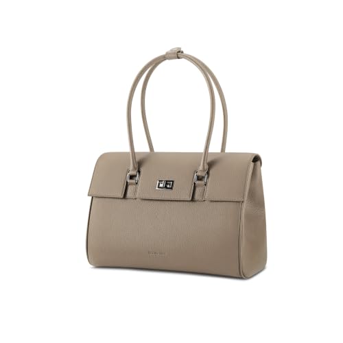 VICTORIA HYDE Laptop Tote Bag For Women, 15-Inch Padded Compartment, Top Handle Bag For Office And Commute (Beige)