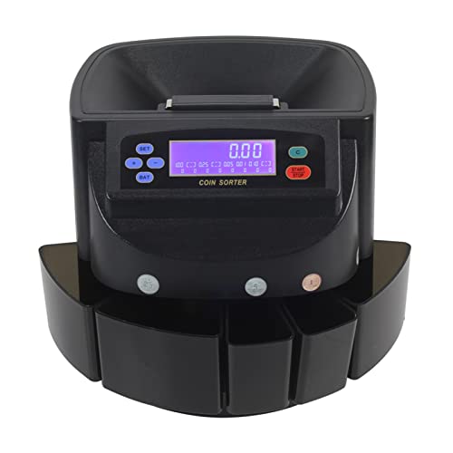 GAZOGJ Money Counter 9005 Usd Coin America Coin Sorter Counter Machine with Led Display for USA City in Bank,Shop Fast and Easy to Use,Nero