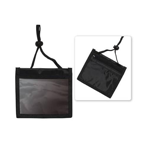 Pack of 100-3-Pocket Credential Wallet Style Badge Holder with Adjustable Cord Lock
