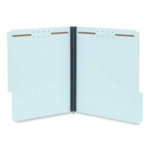 Universal Top Tab Classification Folders, 2" Expansion, 2 Fasteners, Letter Size, Light Blue Exterior, 25/Box