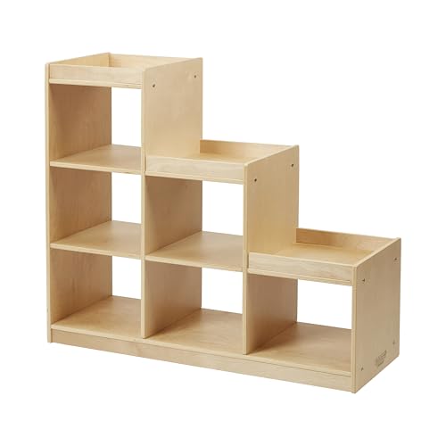 Back2School Express 6-Compartment Tiered Double-Sided Cabinet, Natural