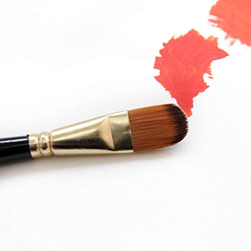 HBJWOV 5Pcs Artist Wood Handle Paint Brush Set Drawing Acrylic Oil Painting Pen Nylon Hair Painting Brush(Round)