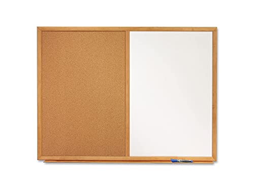 Quartet S554 Dry-erase/Cork Board, 4-Ft x3-Ft, Oak Frame