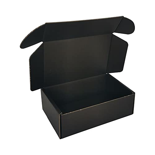 CH-BOX 300 Pack 6x4x2'' Small Shipping Boxes, Corrugated Cardboard Mailers for Business, Black (CM642B-300)