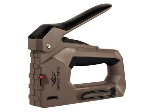 Spec Ops Tools Heavy Duty Staple Gun for Construction & Roofting, Reduced Effort, Compatible with 1/4" to 9/16" Staples and 18-Gauge Brads