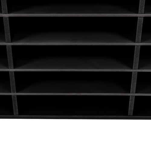 KSSTEVNBD Literature Organizer Plastic 27 Compartments Mail Sorter Organizer Home & Mailbox School Classroom Keepers Stackable Desktop File Sorter Mail Center Paper Storage Cabinet (Black)/Black