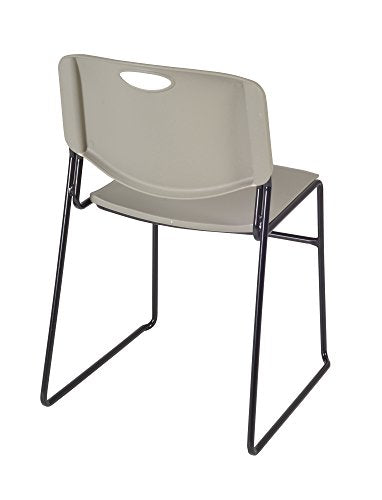 Regency Kobe 72 x 24 in. Flip-Top Training Nesting Table- Grey, 2 Zeng Stack Chairs- Grey