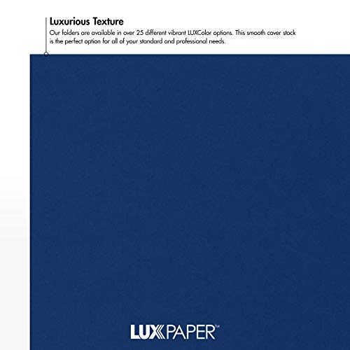 LUXPaper 9" x 12" Presentation Folders | Two Pocket | Navy Blue | 100lb. Cover | 250 Qty