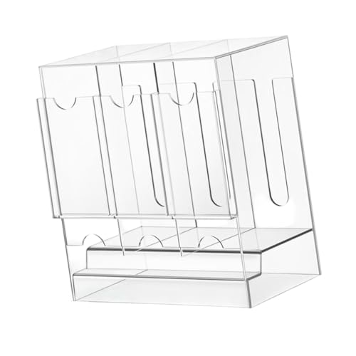 CUNZJIA Clear Acrylic Card Storage Box with Push Out Dispenser for Easy Access and Organization