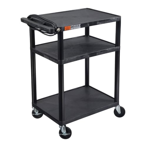 LUXOR LE34-B 34"H AV Cart - Three Shelves