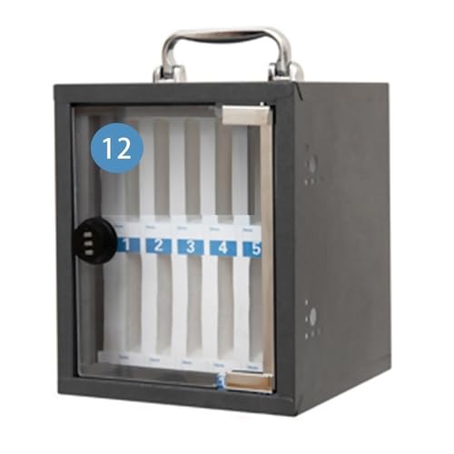 EliteBloom Mobile Phone Cabinet Wall -Mounted Storage Cabinet Stainless Steel Mobile Phone Storage Box Telephone Storage Box,Black-12 bit