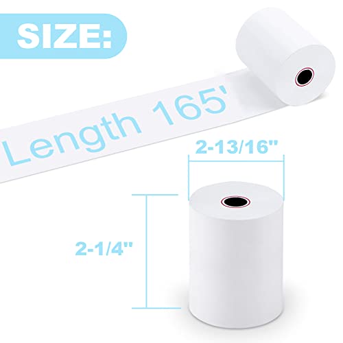 RyhamPaper Thermal Receipt Paper 2 1/4" x 165' - 50 Rolls for POS, Credit Card, Cash Register Printers