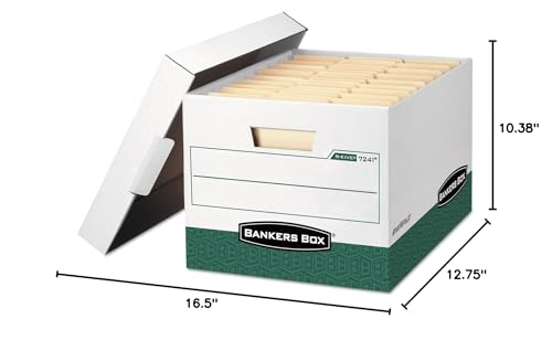 Bankers Box 12-Pack Heavy-Duty File Storage Boxes, Letter/Legal, FastFold