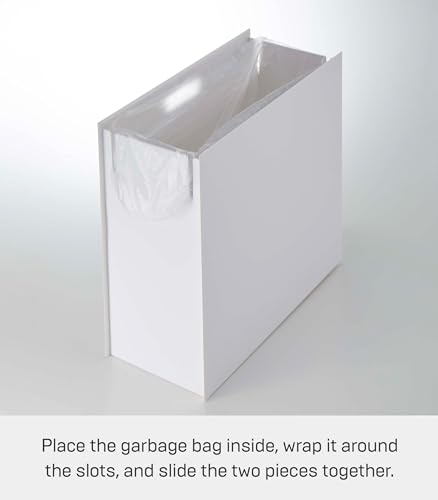 YAMAZAKI Home Tower Trash Can - Modern Garbage Waste Basket with Handle for Kitchen Bedroom Bathroom Office - Wide - Abs Plastic - 4 Gallons, 15 Liters