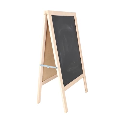 Aranaz - Whiteboard Easel with Double Sided - Solid Beech - Black - Ideal for Hospitality, Children, Restaurant, etc. - 55 cm x 34 cm x 100 cm