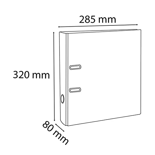 Exacompta - Ref 53566E -Box of 10 A4 Lever Arch Files Prem'Touch AQUAREL - 80mm Spine - 80mm Mechanical - External Dimensions: 32 x 28.5 x 8 cm - A4 File Format - Pink
