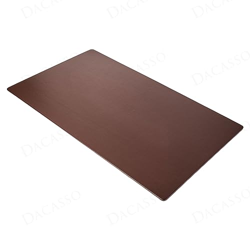 Dacasso 34" x 20", Chocolate Brown Luxury Leather Desk Pad w/Out Side Rails - Executive Desk Mat Surface Protector