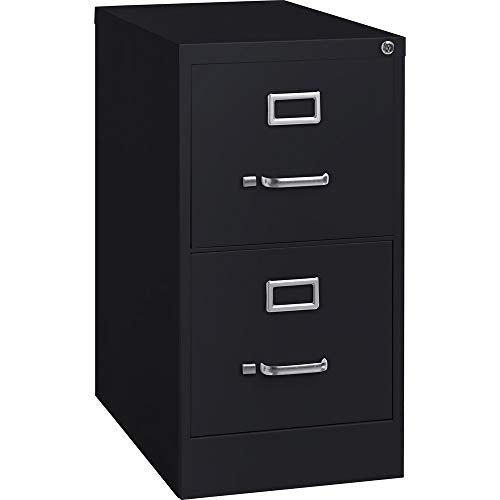 Lorell LLR42291 2-Drawer Vertical File, 15" x 22" x 28, Black