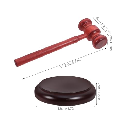 Wooden Judge Gavel Auction Hammer Kit with Base, Portable Court Hammer for Lawyer & Auction Use Auction Hammer