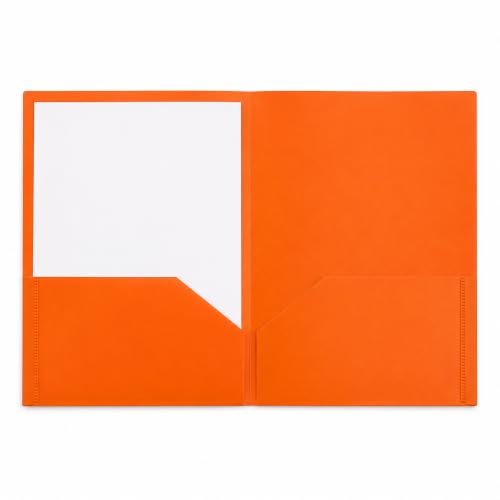 Encased Plastic 2-Pocket Folders, Assorted Colors - 30 Pack