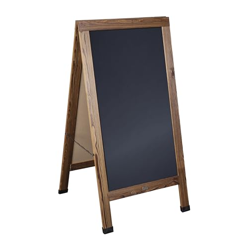 EMMA + OLIVER Torched Brown 48x24 Deluxe Magnetic Chalkboard Set