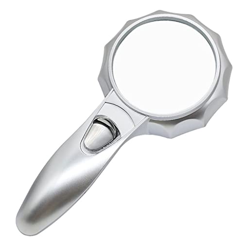 EUQKKWLOY Portable Magnifier with Light Pocket Magnifier with 6 Lights for Magnifier Low Vision Reading Aid
