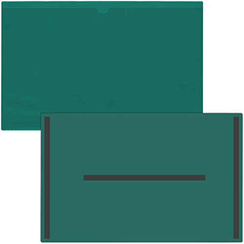 StoreSMART® - Magnetic File Jackets - 25-Pack - Green Plastic Back, Clear Plastic Front - 11" x 17 - FJ3512PQGM-25