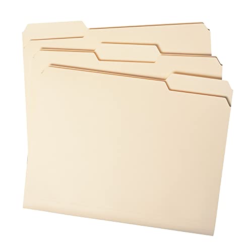 Office Depot File Folders, 1/3 Cut, Letter Size, Manila, Pack of 250, 645927