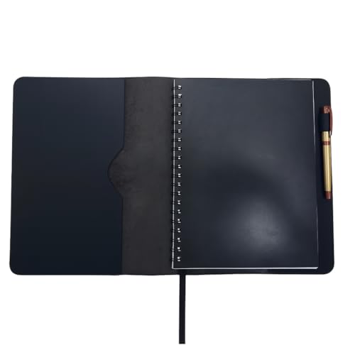 CestAntiQ Refillable XXL Leather Journal Cover 8.5 x 11 in, Black