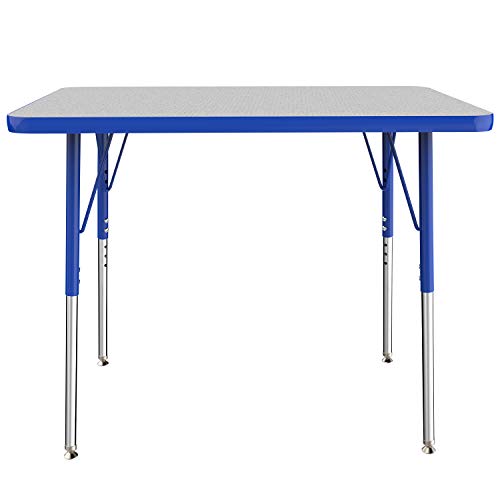 FDP 24" x 36" Rectangle Table with Swivel Glide Legs - Gray/Blue