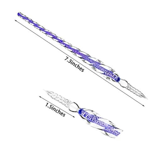 Suojim Glass Dip Pen 3Pieces Handmade Glass Dip Pen High Borosilicate Elegant Crystal for Writing Drawing Sigtures Calligraphy