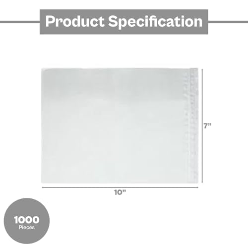 PSBM 1000 PCS 7 x 10 Inch Clear Blank Packing List Envelopes, Shipping Documents Pouches/Sleeves for Mailing Labels, Invoices, Documents and Packing Slips