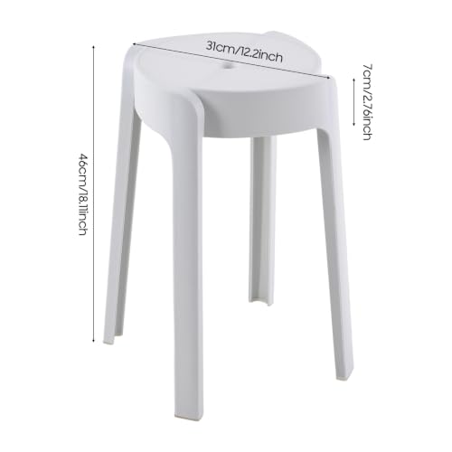 Beuioslyr 5 Pack Plastic Stack Stools,18 Inch Portable Stackable Chairs,Colorful Nesting Stools for Classroom Students School Home Office (White)